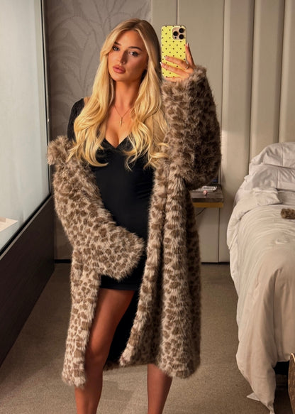 CLEMENTINE Faux Fur ~ Leopard Smoke
