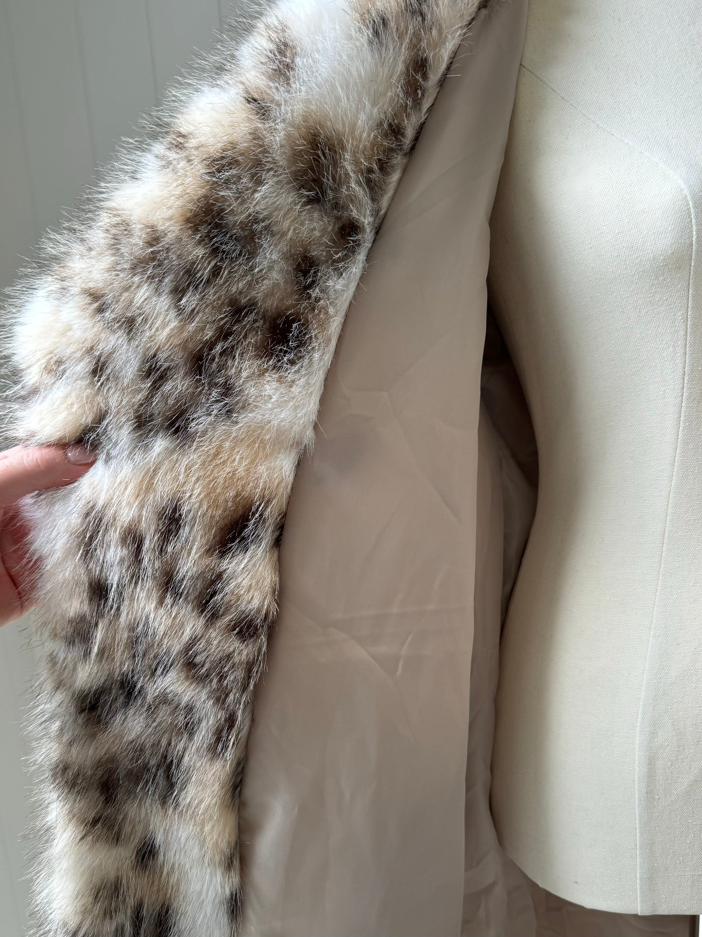 GISELLE Snow Leopard Faux Fur Coat