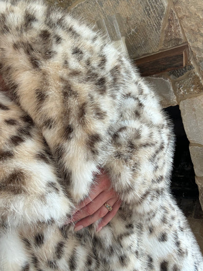 GISELLE Snow Leopard Faux Fur Coat *CUSTOM*