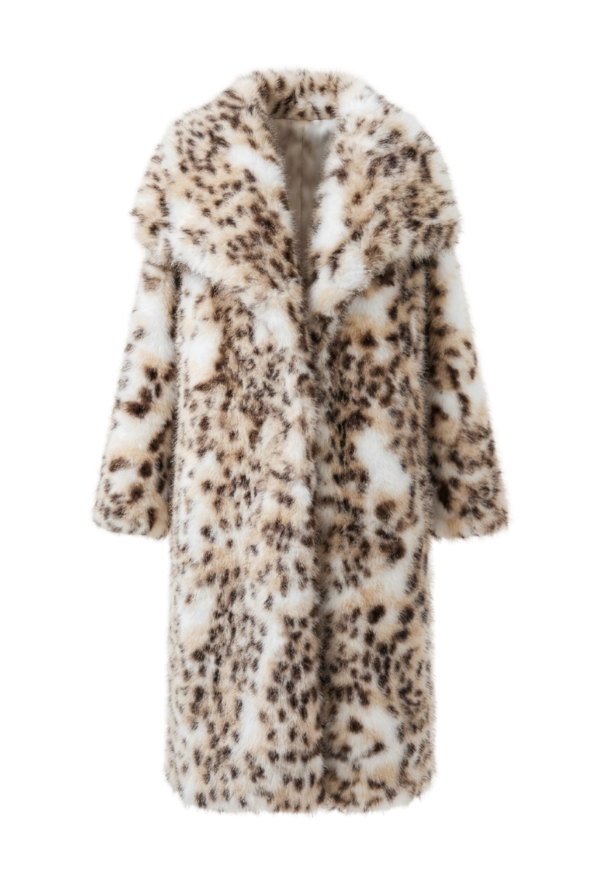 GISELLE Snow Leopard Faux Fur Coat *CUSTOM*