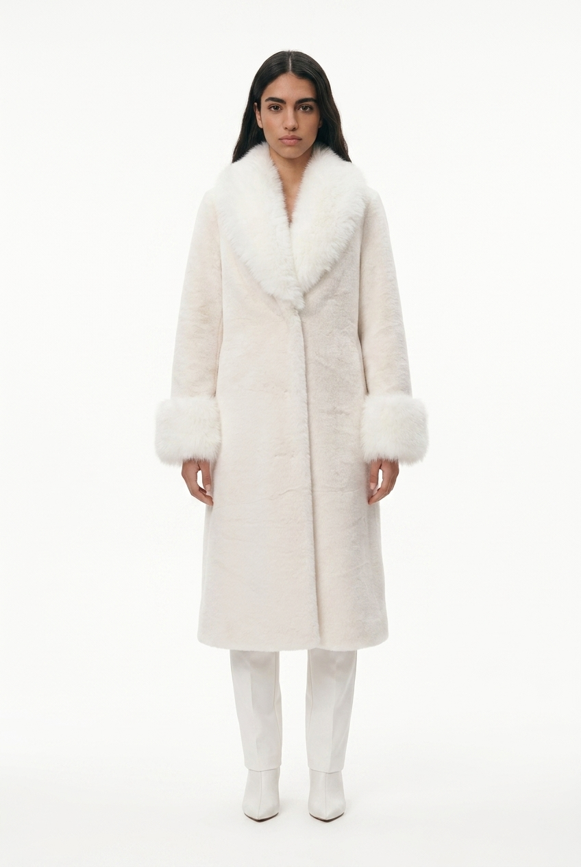 ARIANNA Cream Faux Fur Coat *CUSTOM*