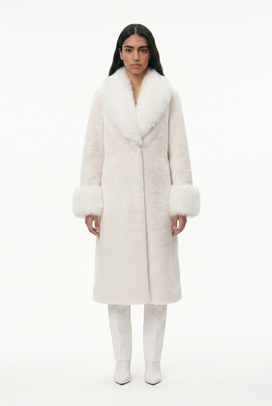 ARIANNA Cream Faux Fur Coat *CUSTOM*