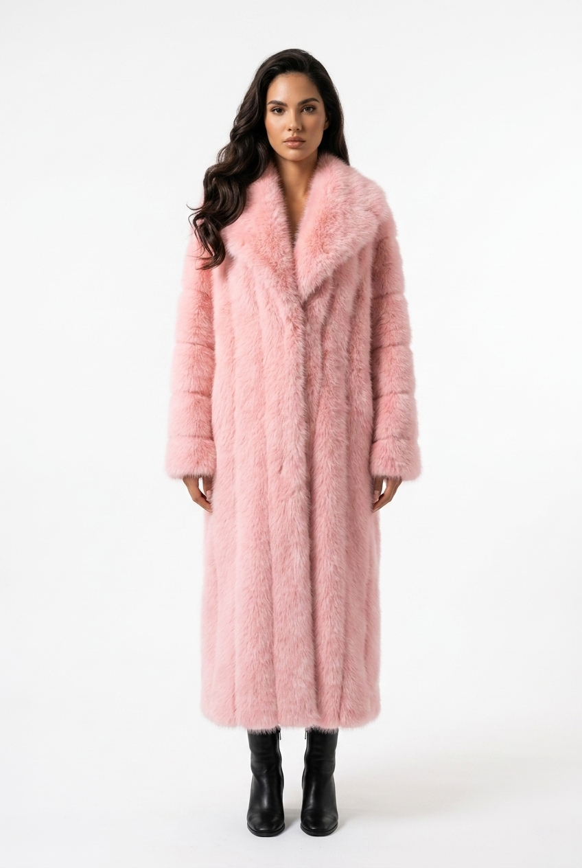 MARILYN Faux Fur Coat in Rose Pink *CUSTOM*