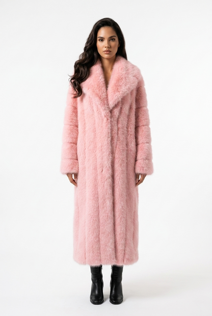 MARILYN Faux Fur Coat in Rose Pink *CUSTOM*
