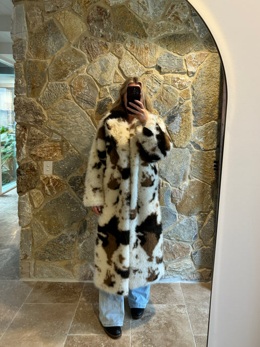 ELSIE Faux Fur ~ Cow Print