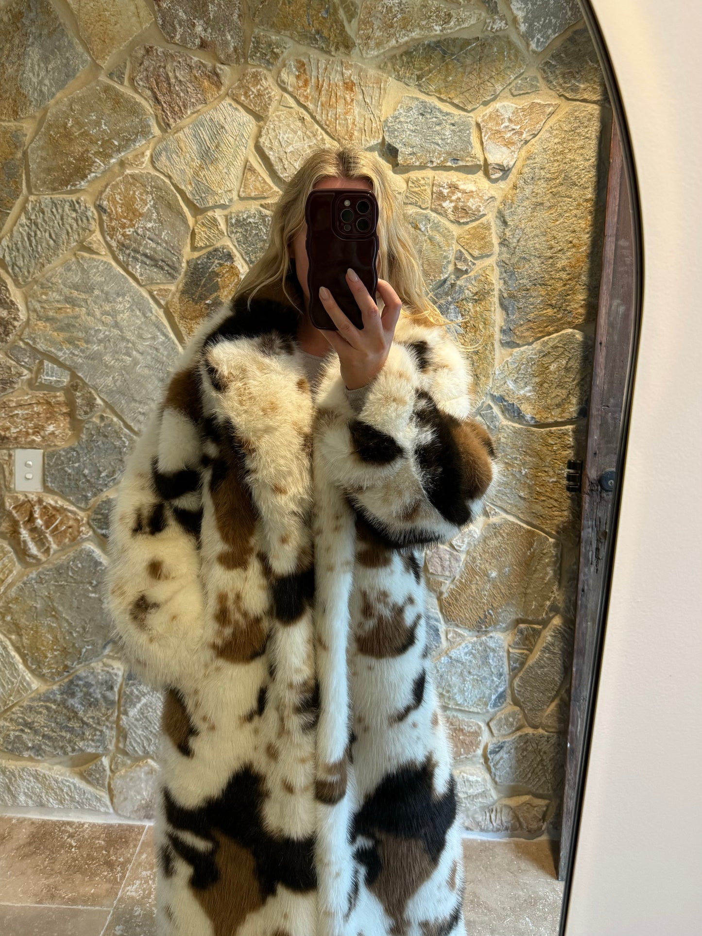ELSIE Faux Fur ~ Cow Print