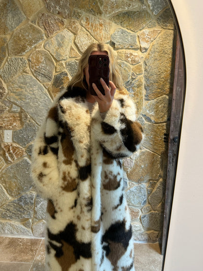 ELSIE Faux Fur ~ Cow Print