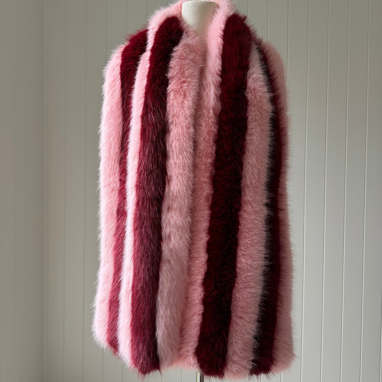 MIMI Faux Fur Scarf ~ Candy Stripe