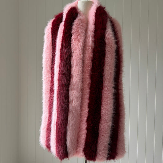 MIMI Faux Fur Scarf ~ Candy Stripe
