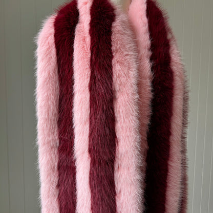 MIMI Faux Fur Scarf ~ Candy Stripe