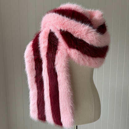 MIMI Faux Fur Scarf ~ Candy Stripe