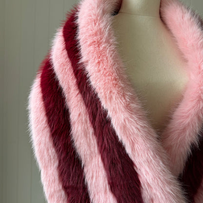 MIMI Faux Fur Scarf ~ Candy Stripe