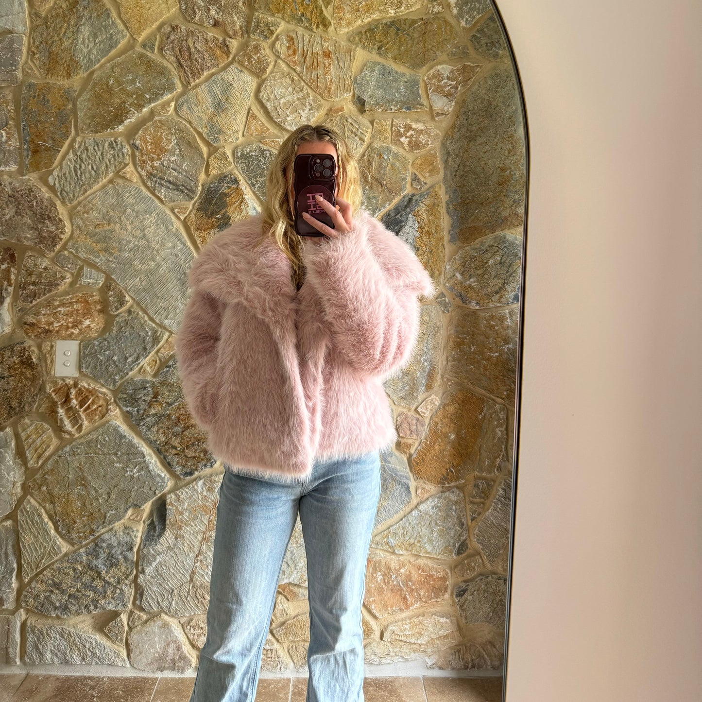SELENE Faux Fur ~ Strawberry Milk