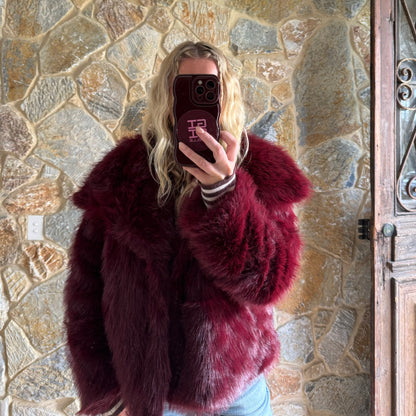 SELENE Faux Fur ~ Burgundy