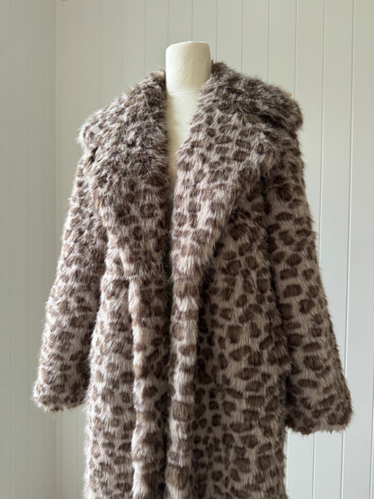 CLEMENTINE Faux Fur ~ Leopard Smoke